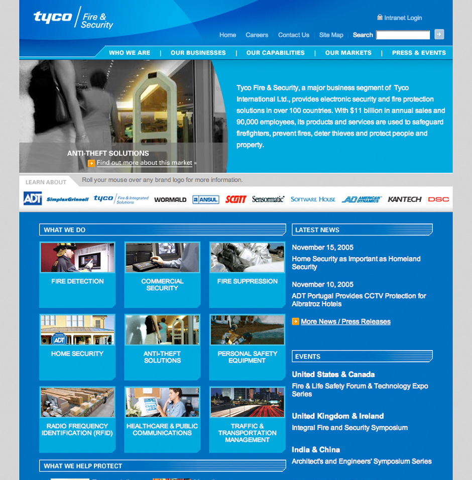 Tyco Fire & Security Website